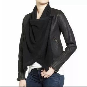 Free People black denim bomber